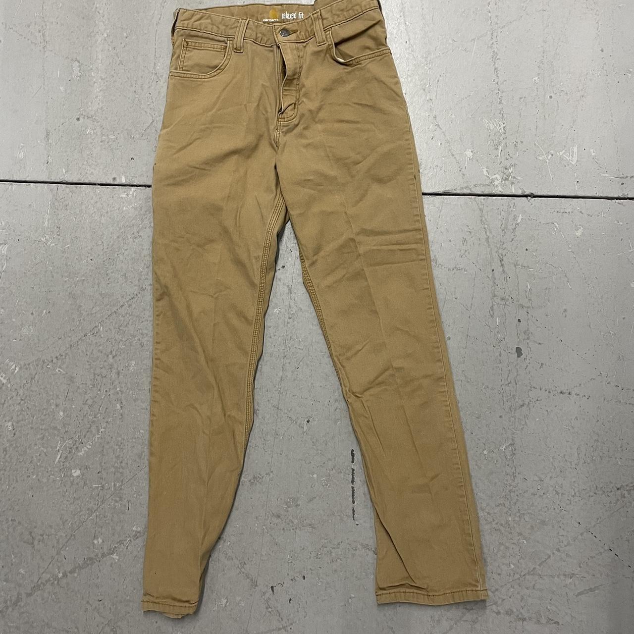 Carhartt Men's Tan and Khaki Trousers | Depop