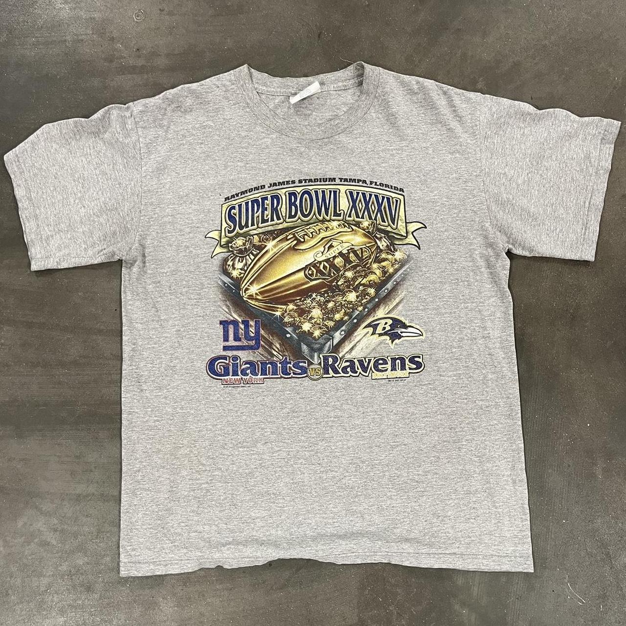 BALTIMORE RAVENS NEW YORK GIANTS SUPER BOWL XXXV VINTAGE 2001 T