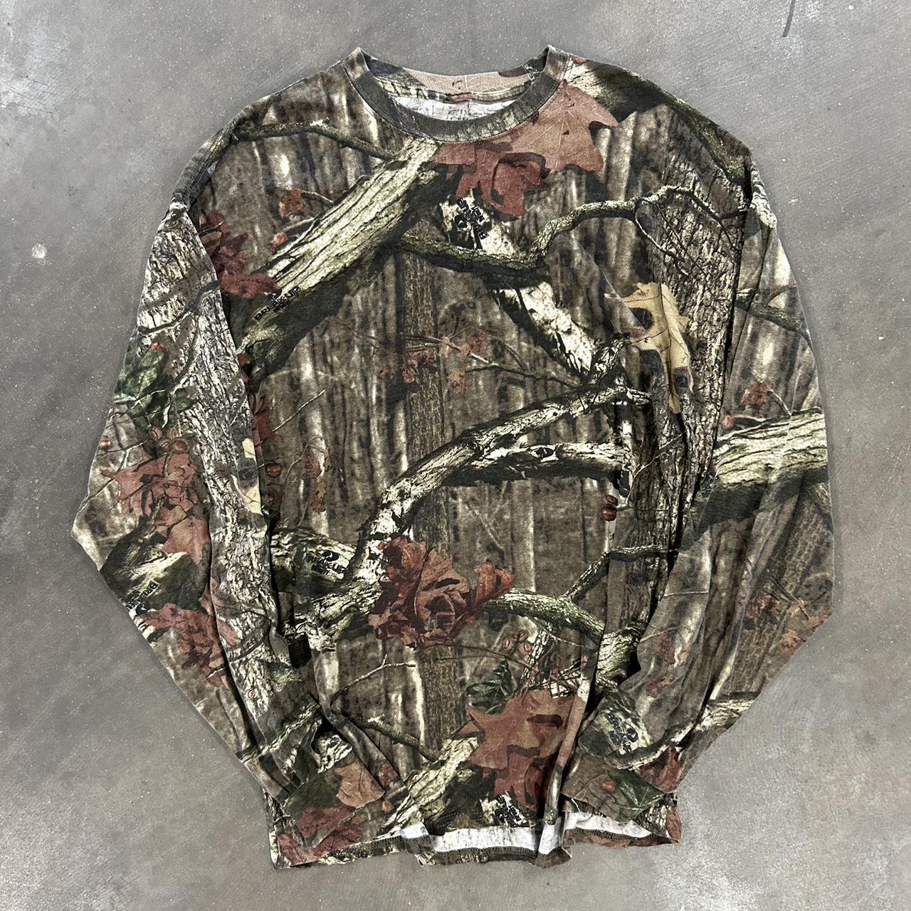 Vintage camo long sleeve shirt tshirt Y2k... Depop