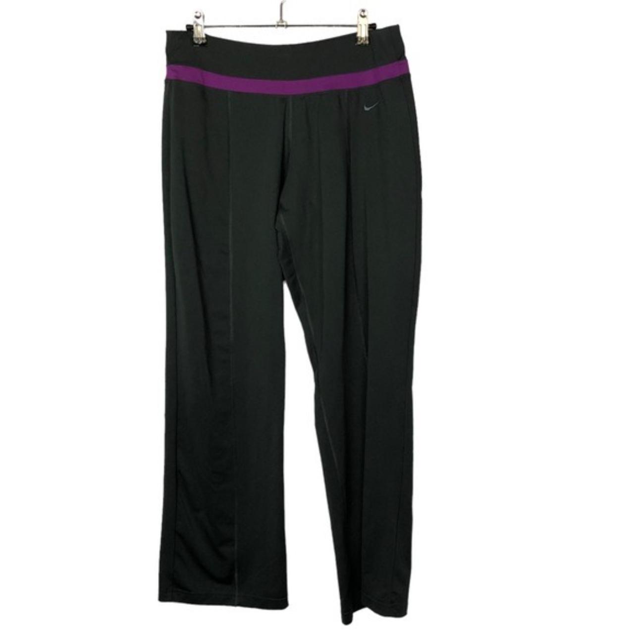 Nike Dri-Fit Y2K Black & Purple Wide Leg Yoga - Depop