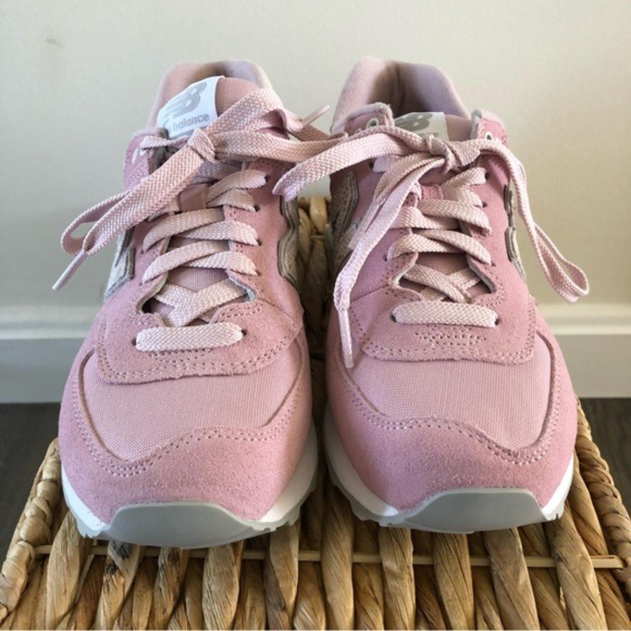 New Balance 574 Light Pink Shattered Pearl Lace Up | Depop