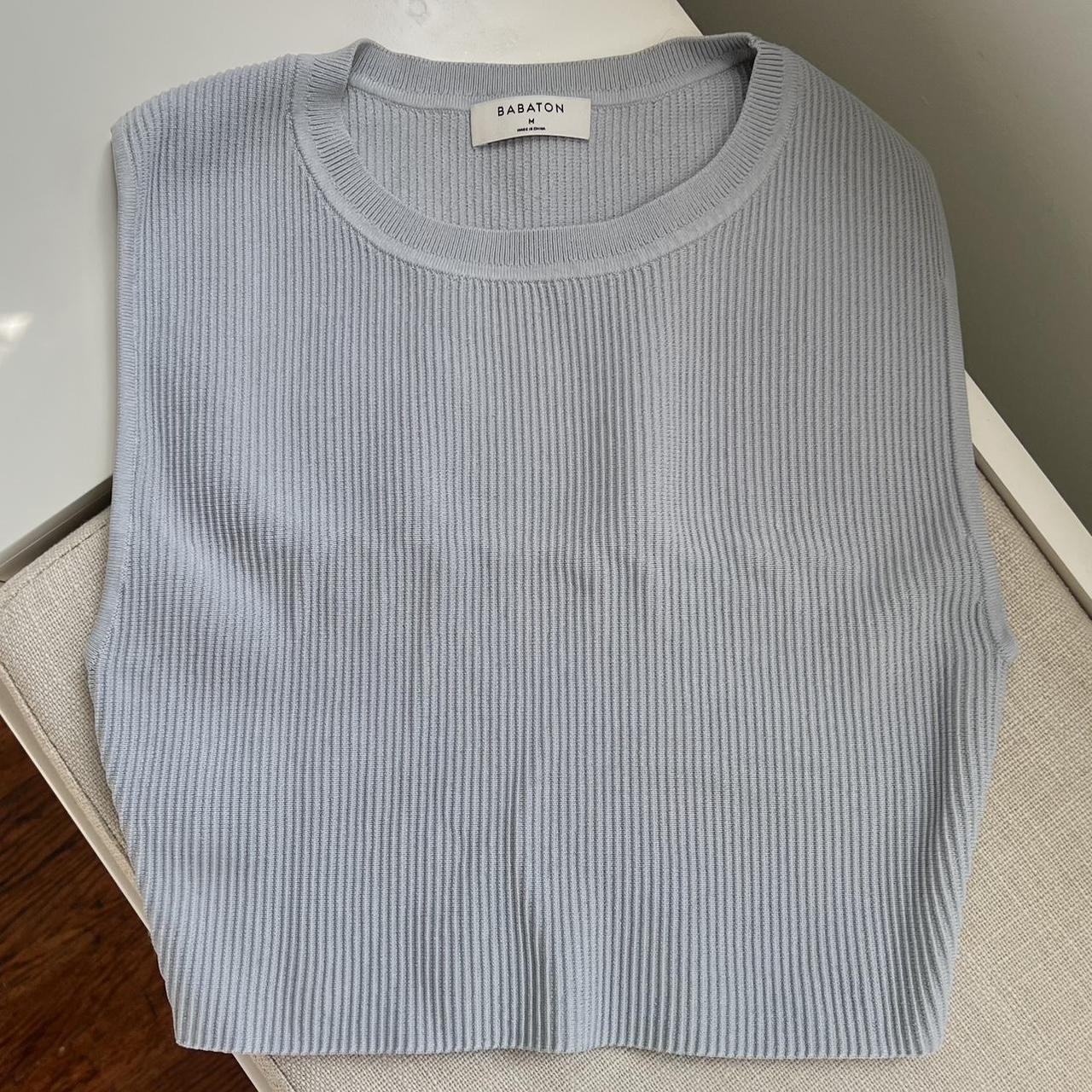 Aritzia Women's Blue Crop-top | Depop