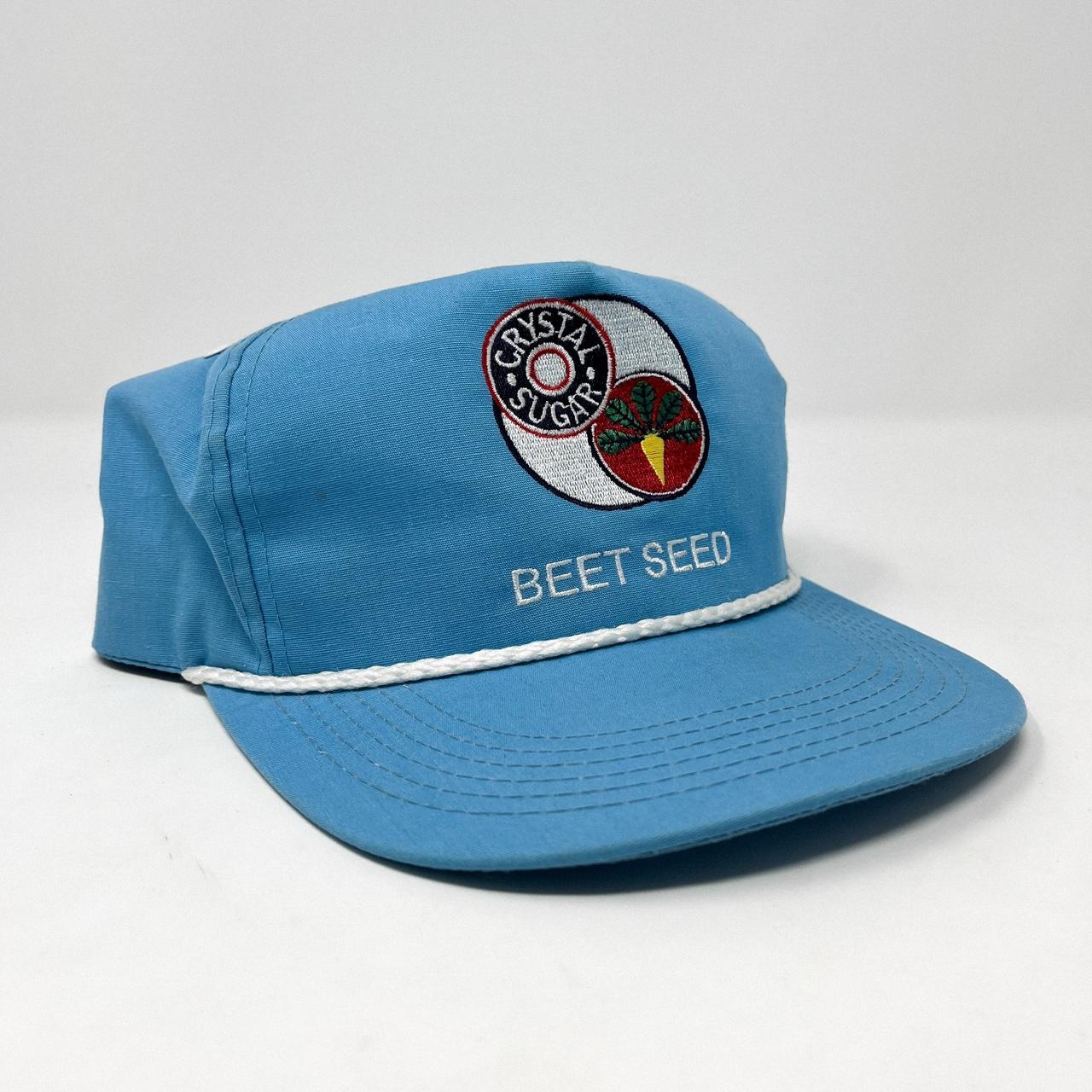 Sugar Men's Blue and White Hat Depop