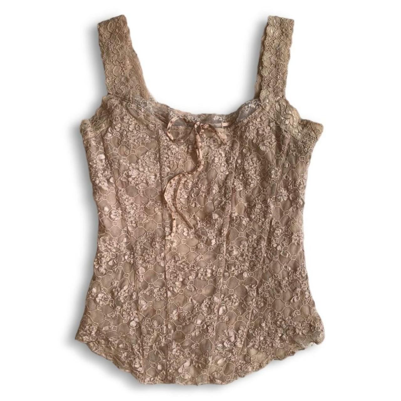 CREAM LACE CORSET CAMI TOP Such a dainty and... - Depop