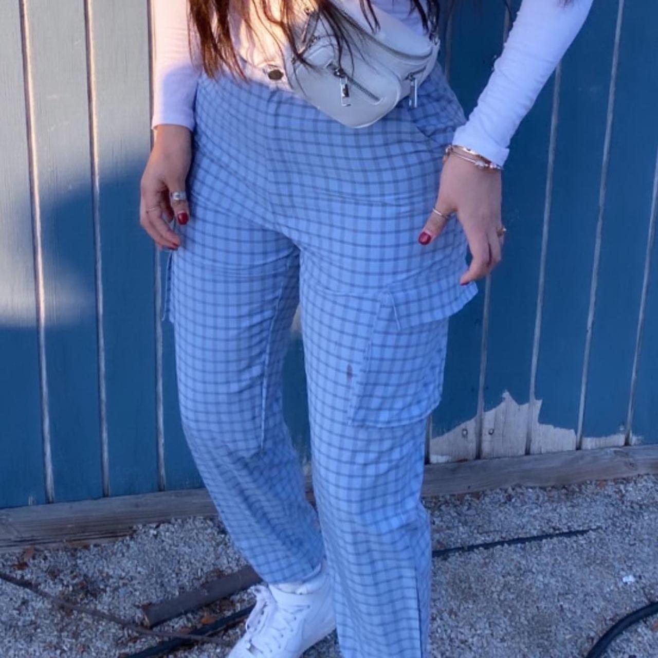 MISSGUIDED blue plaid pants 💙 Size US 6 Worn once... Depop