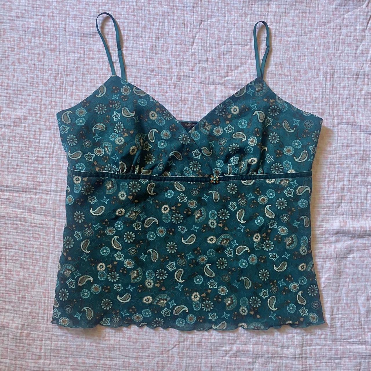 The most gorgeous teal blue top, with flattering... - Depop