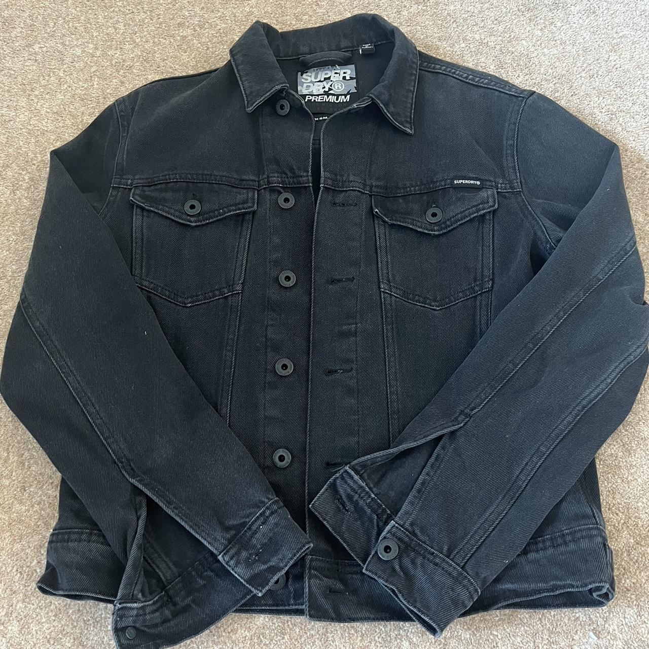 Super dry Black Denim Jacket Such a nice jacket RRP... - Depop