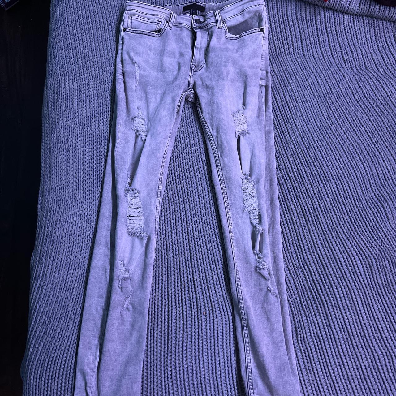 Forever 21 Men's ripped skinny jeans 31 - Depop