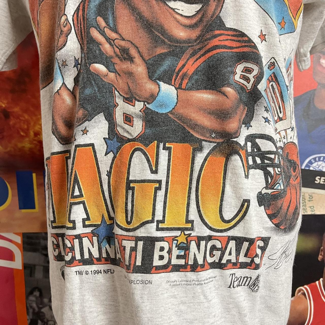 CustomCat Cincinnati Bengals 90's Retro NFL T-Shirt Ash / 3XL