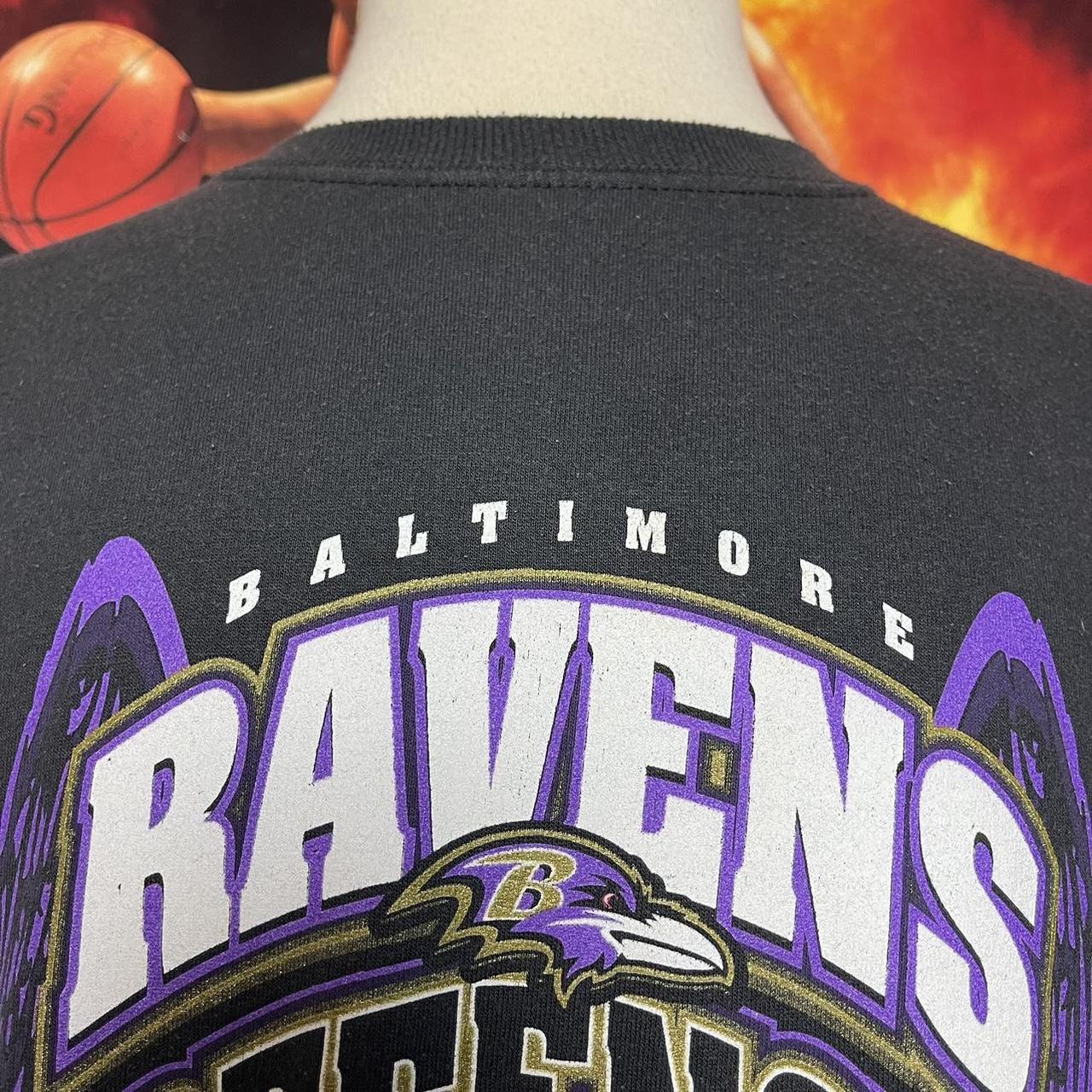 Vintage 90s Baltimore Ravens Crewneck Flaws shown - Depop