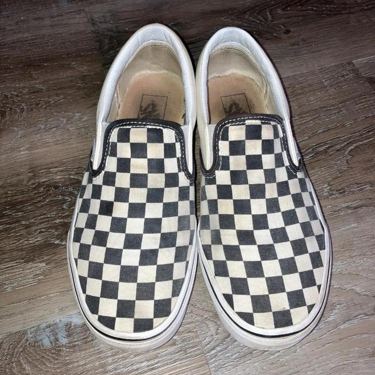 Black and white checkered hotsell tennis shoes