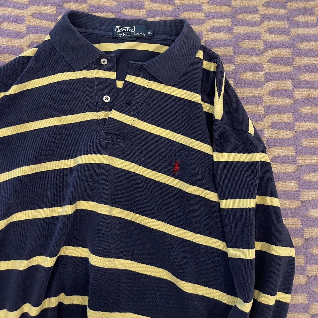 Polo Ralph Lauren Women's Navy and Yellow Shirt | Depop