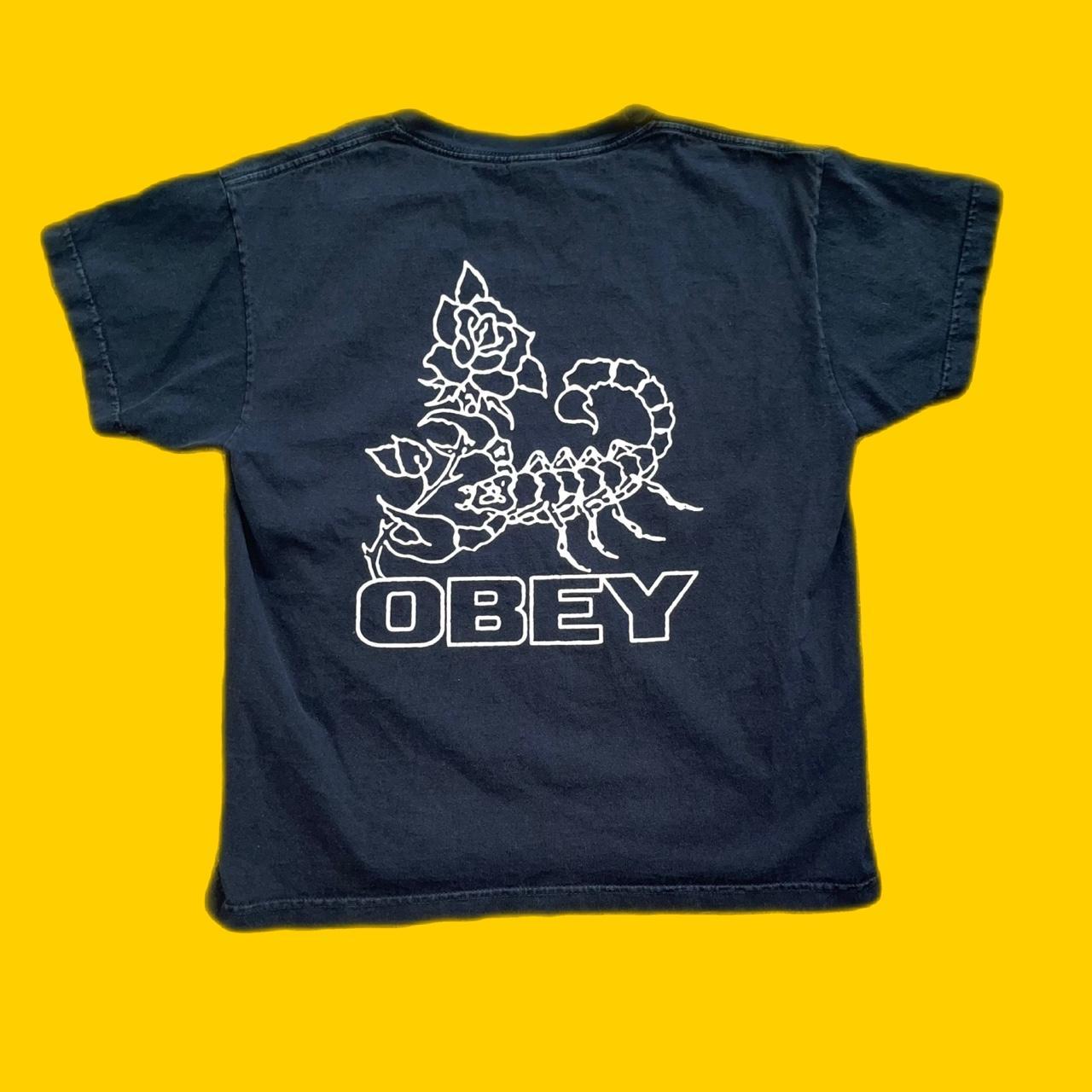 Obey Men's Black and White T-shirt