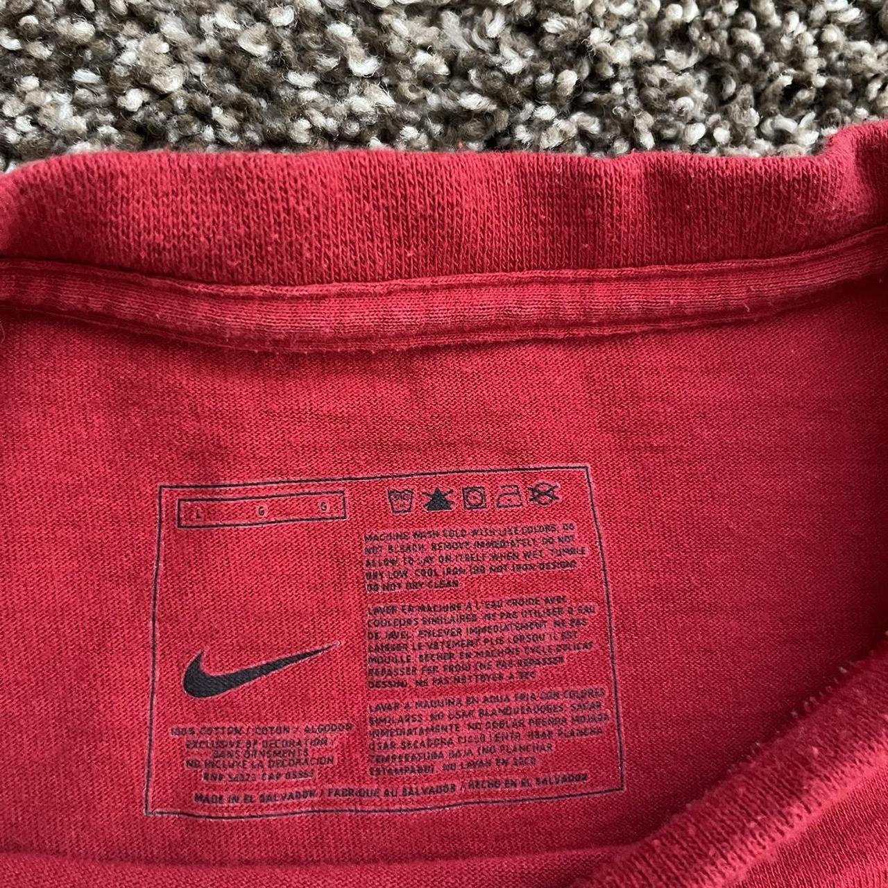 Vintage 2000s Nike Mini Swoosh Essential Tee Red... - Depop