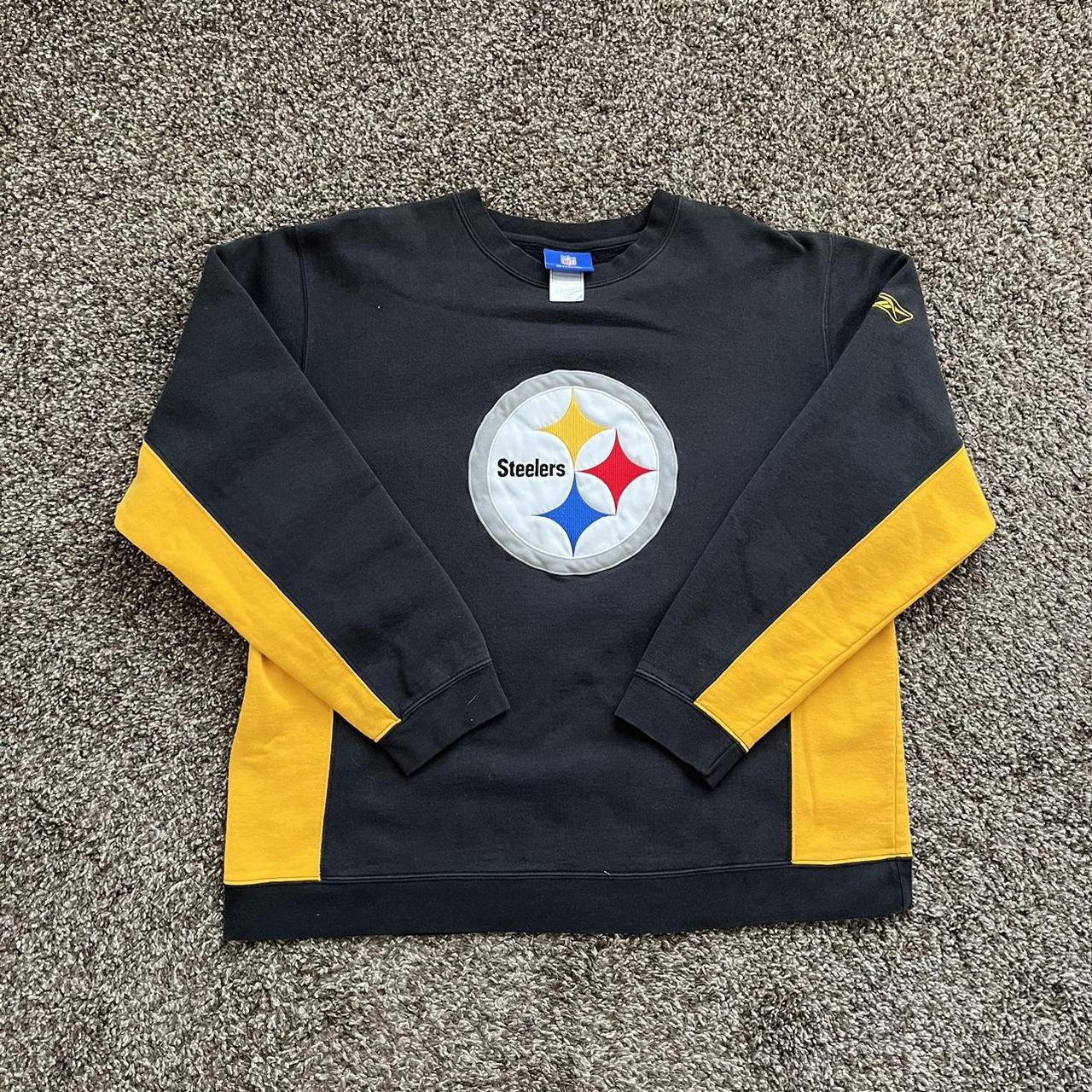 Oversized Vintage Embroidered Steelers Hoodie - M/L