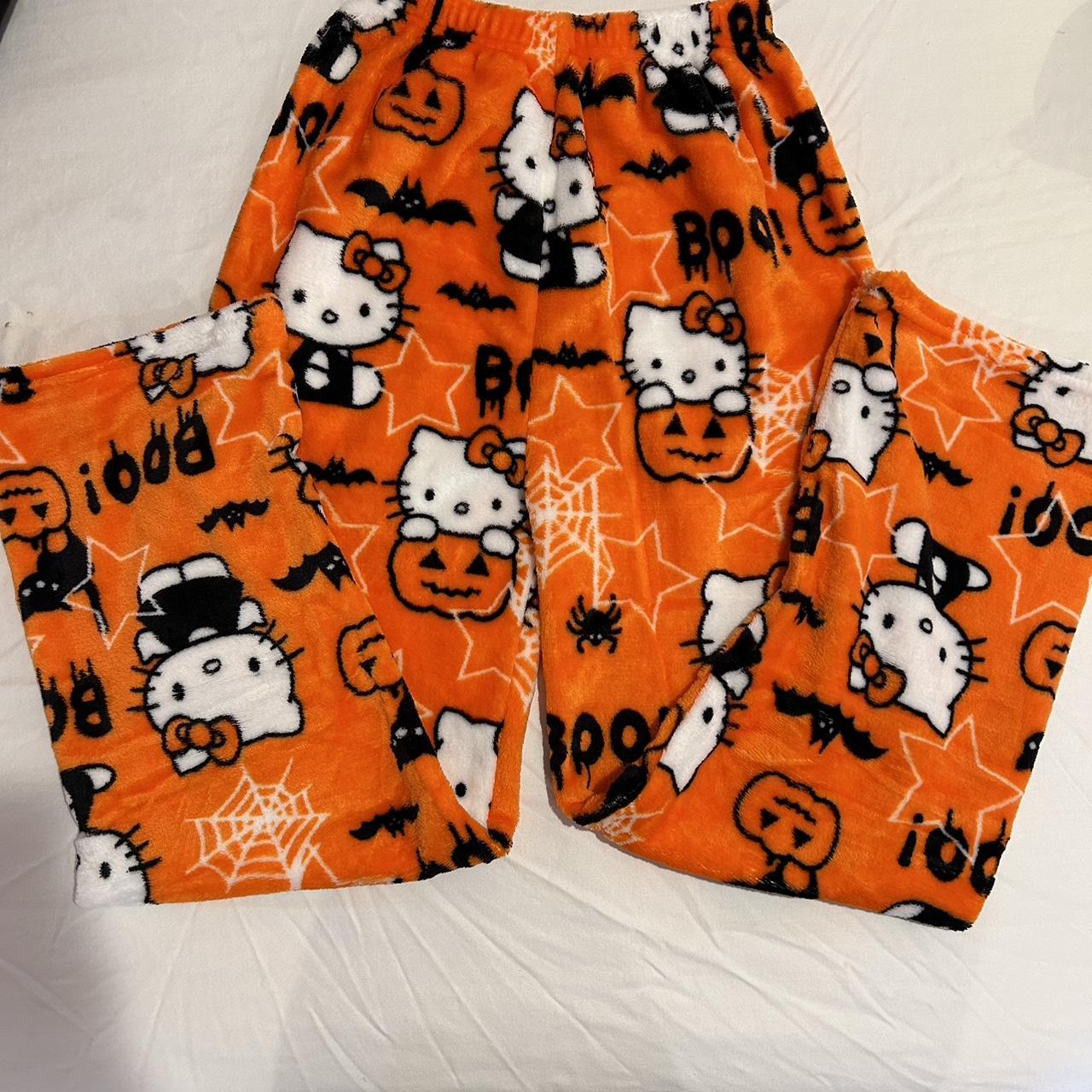 hello kitty pajama pants halloween hello kitty... - Depop