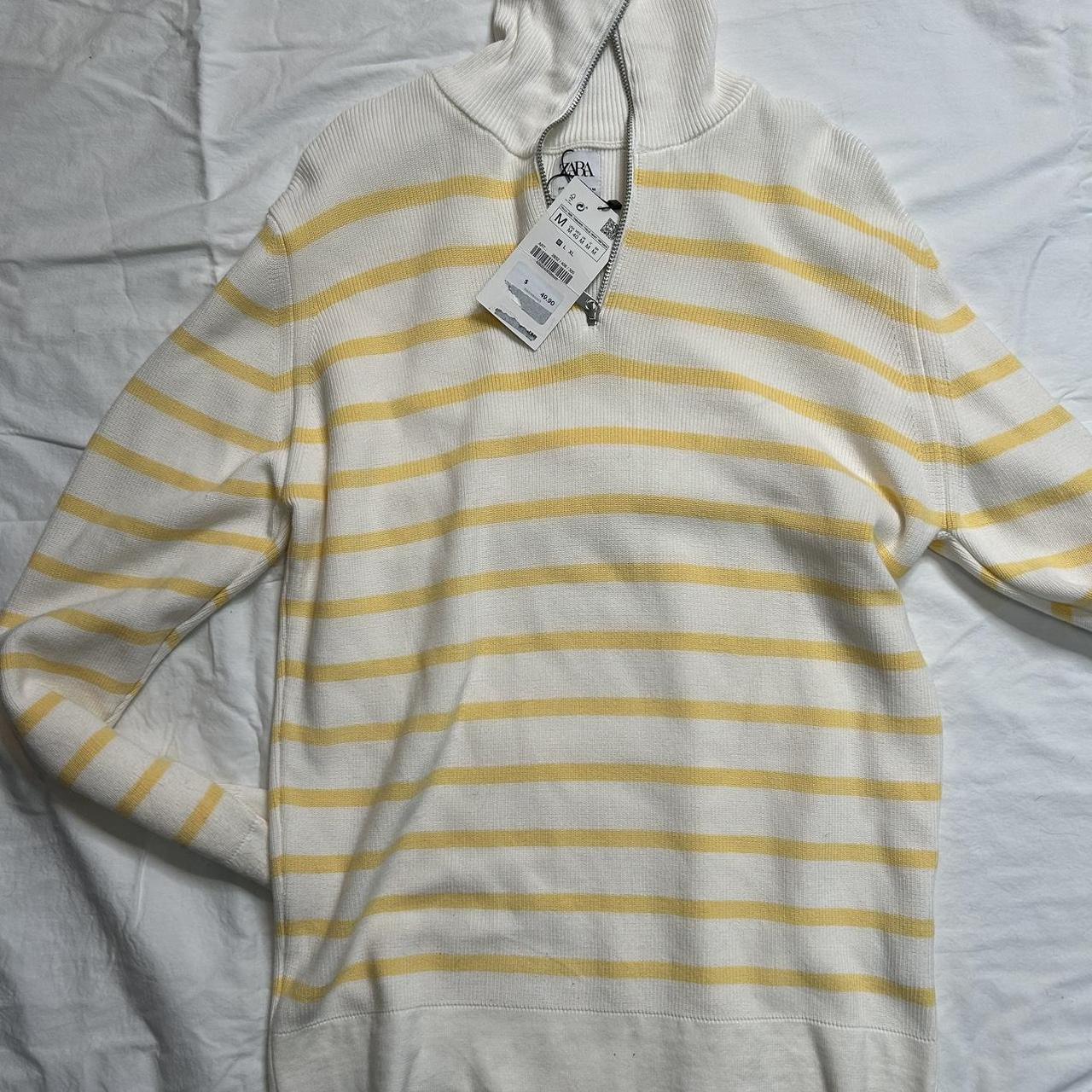 brand new with tags zara yellow and white zip Depop