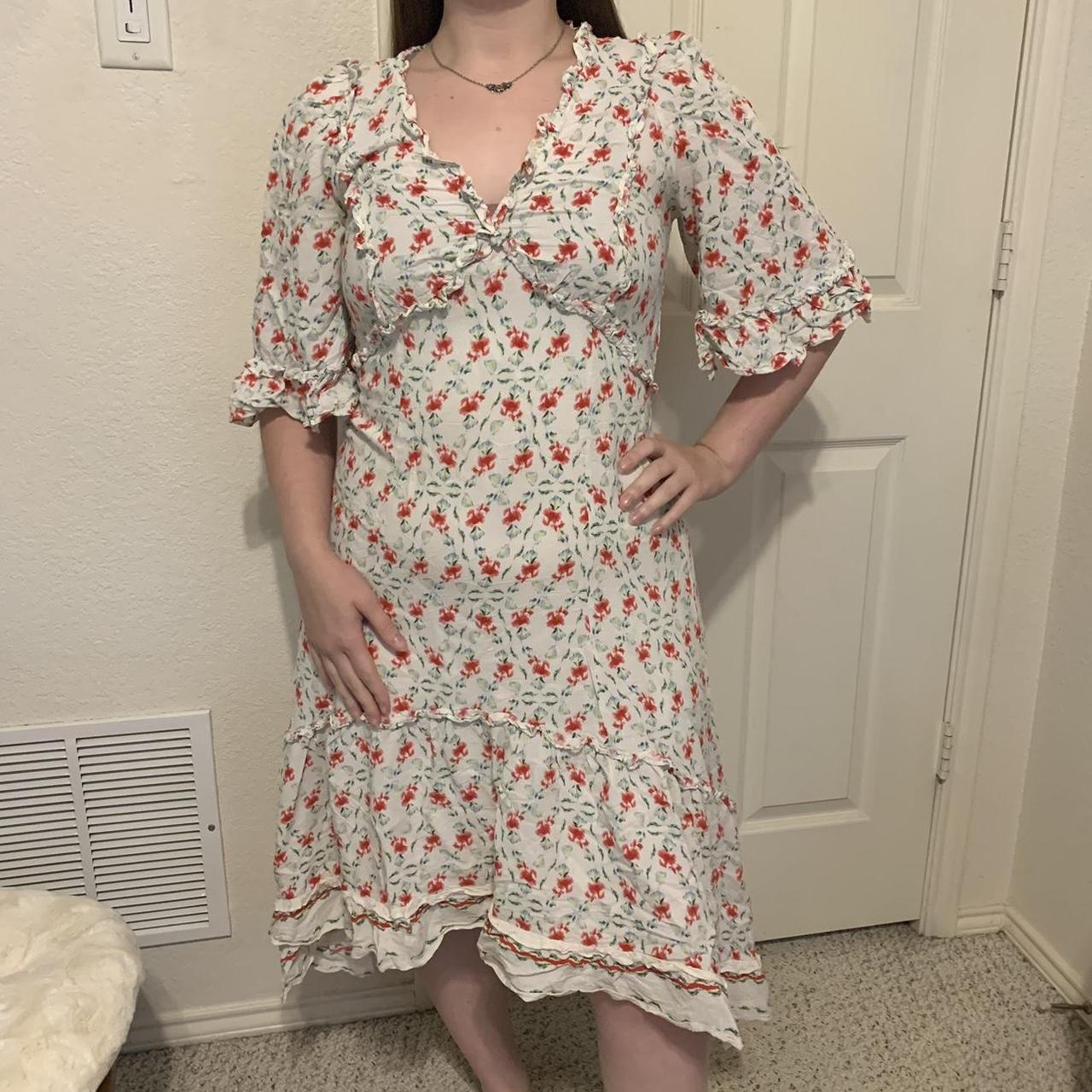 Beautiful Floral Print Max Studio Dress With A Depop   P0 