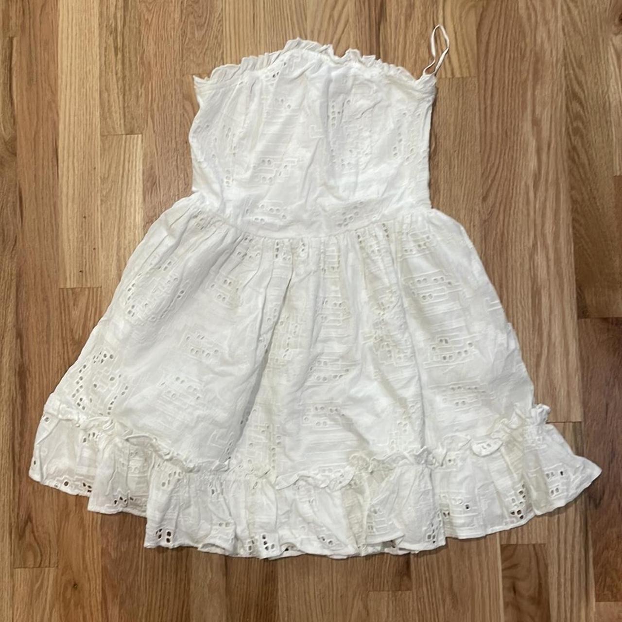 Anthropologie Women's White Dress | Depop