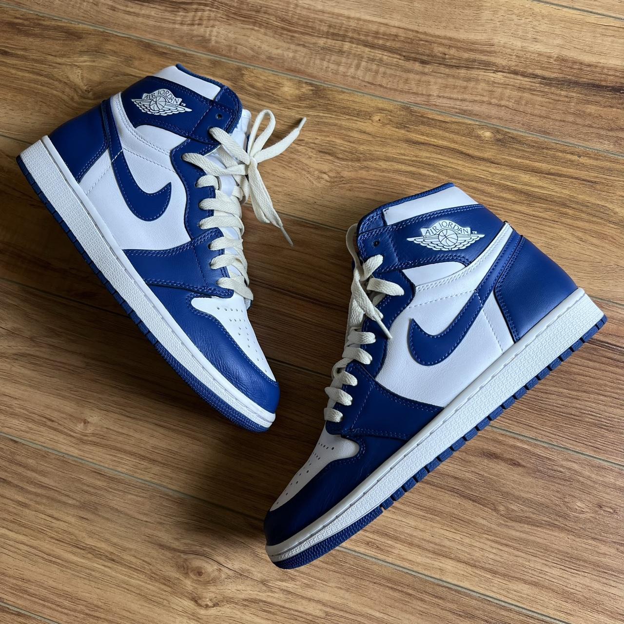 Nike Air Jordan Retro High Storm Blue White Depop