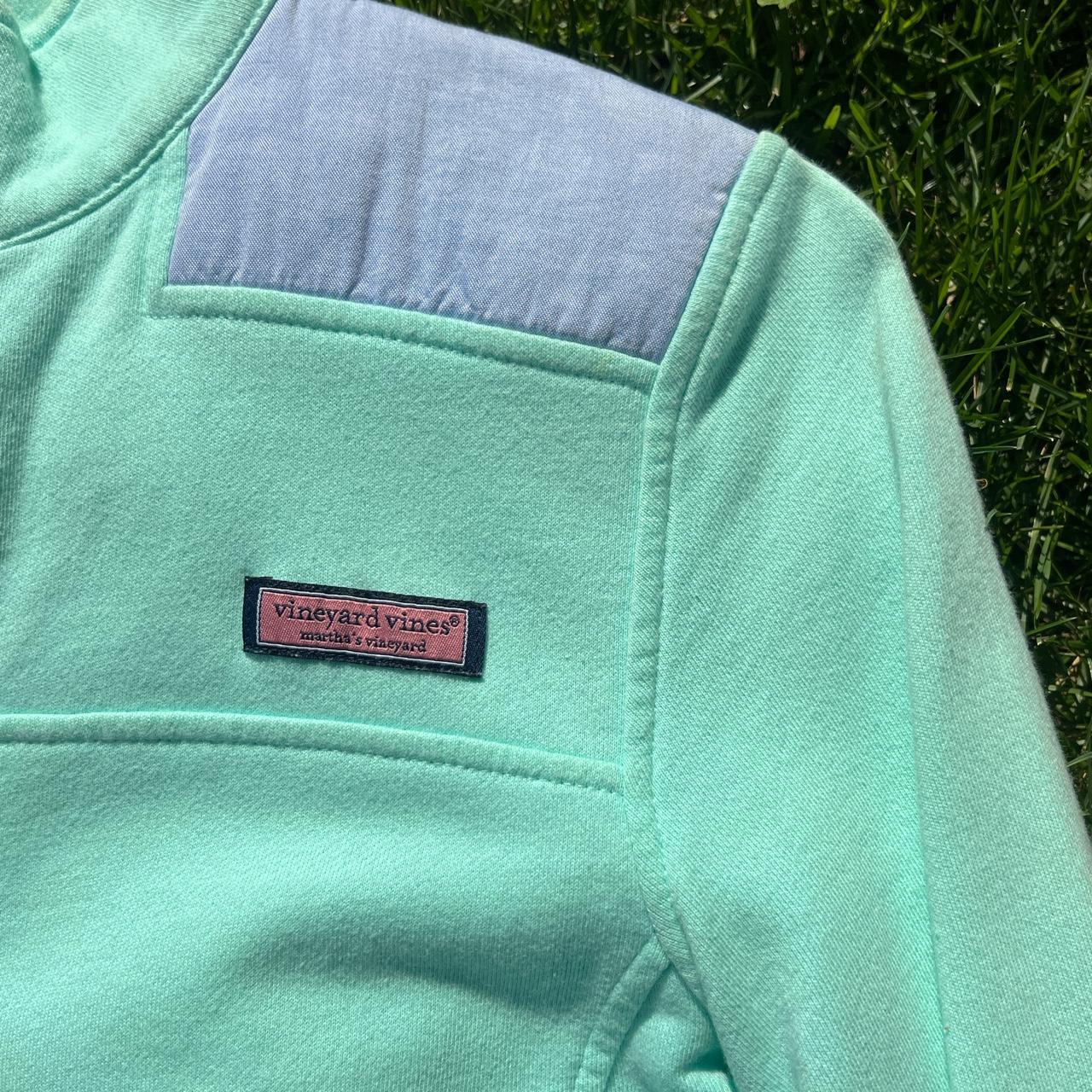 Women's green Vineyard Vines Quarter Zip Sweatshirt, - Depop