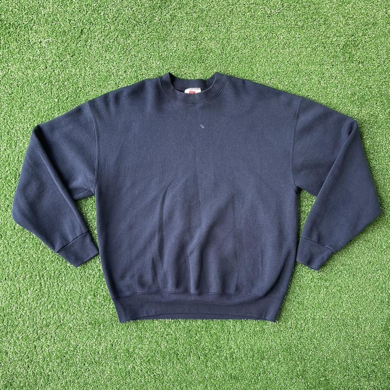 Vintage Navy Sweatshirt Blank navy sweatshirt.... - Depop