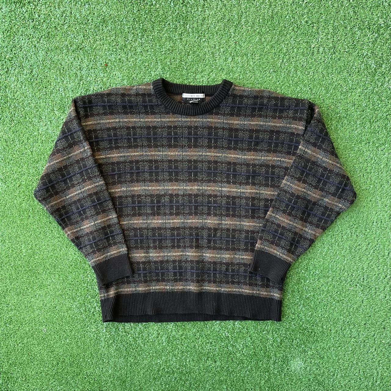 Vintage 90s Geoffrey Beene Sweater Striped... - Depop