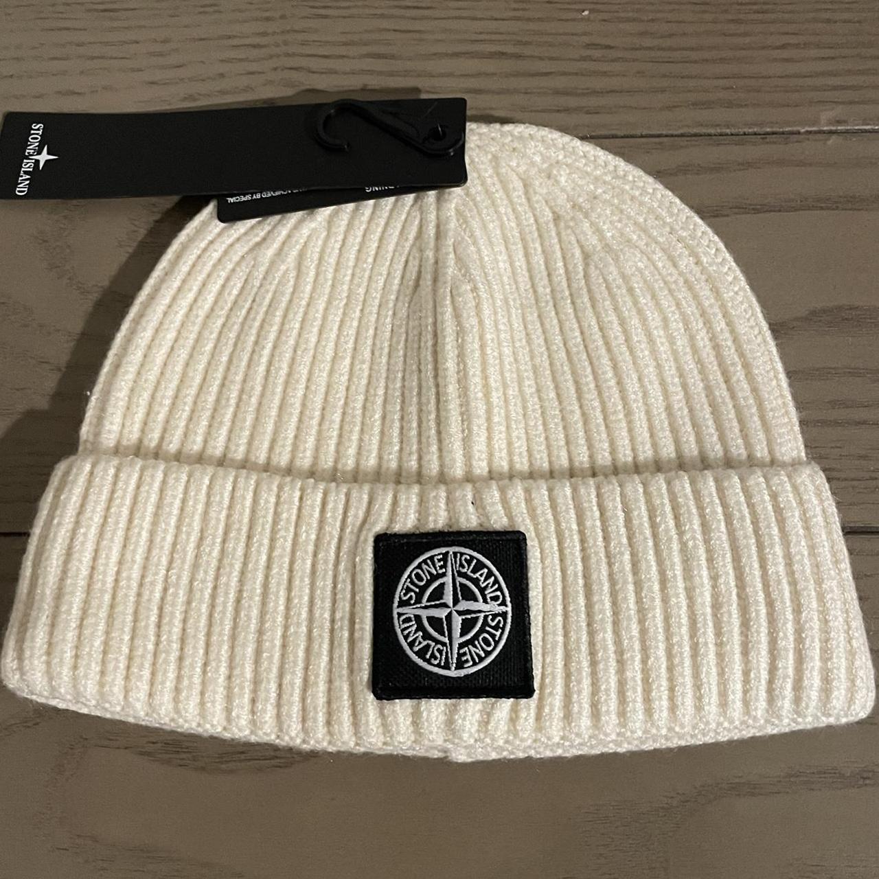 Cream Stone island beanie Need gone Willing to... - Depop