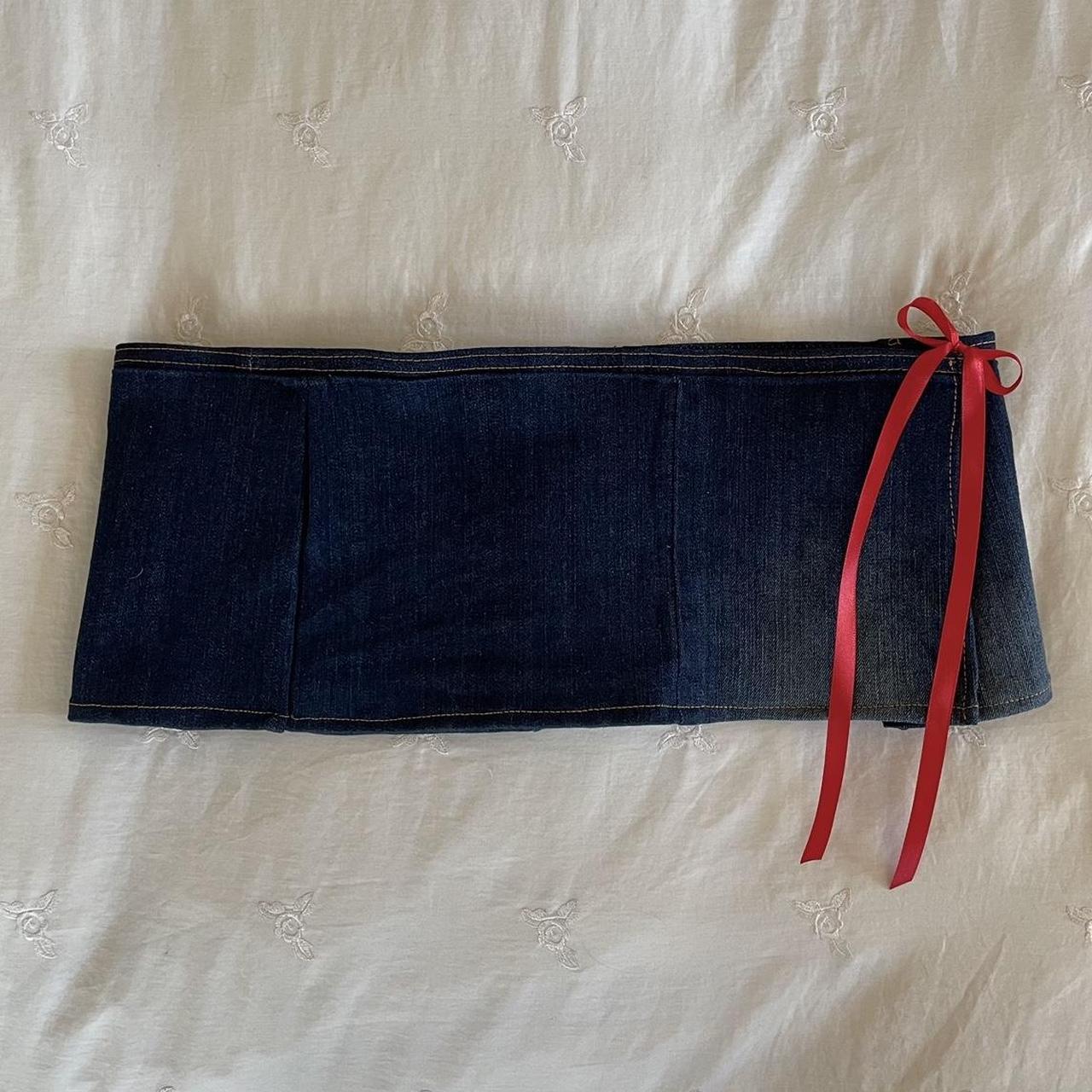 🎀 micro mini wrap skirt w red ribbon tie 🎀 a hand... - Depop