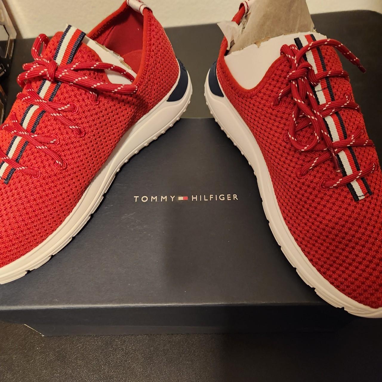 Tommy Hilfiger Red Multi Fabric Noelen Athletic... - Depop