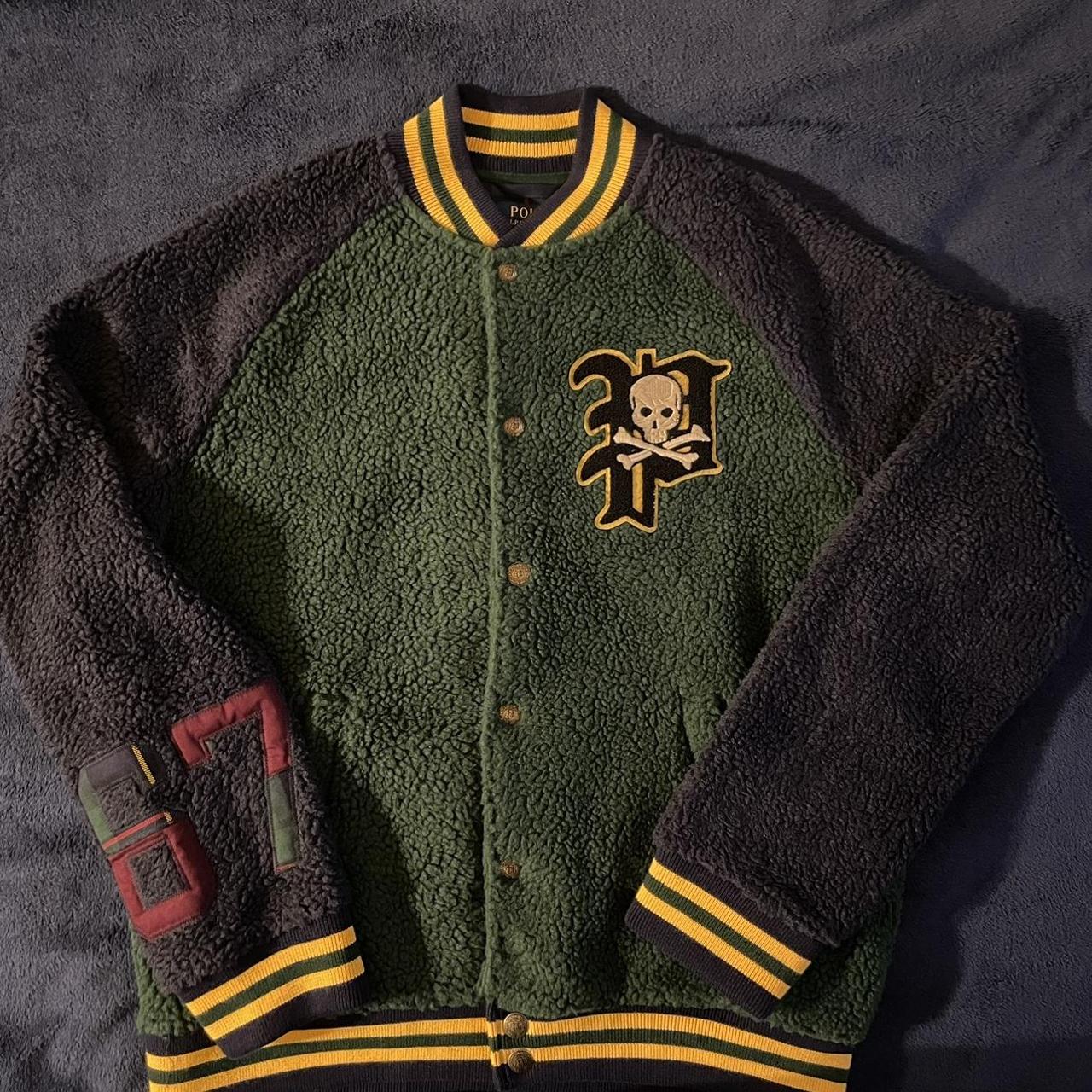 Mens polo hot sale letterman jacket