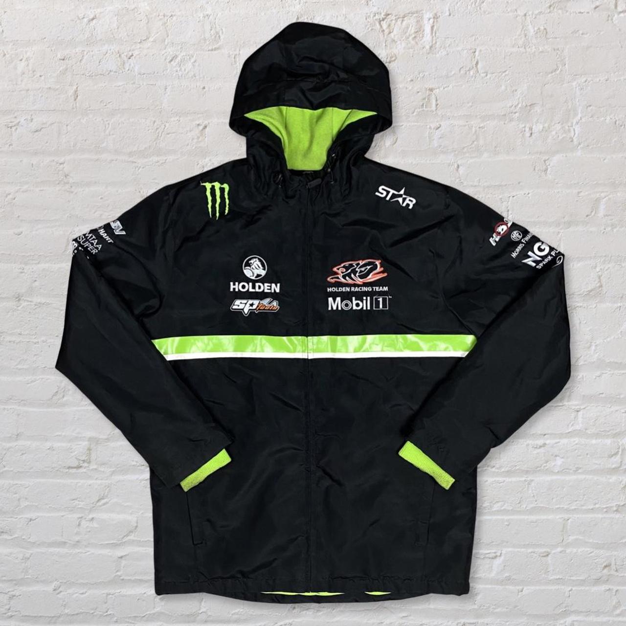 Men's Black and Green Jacket Depop