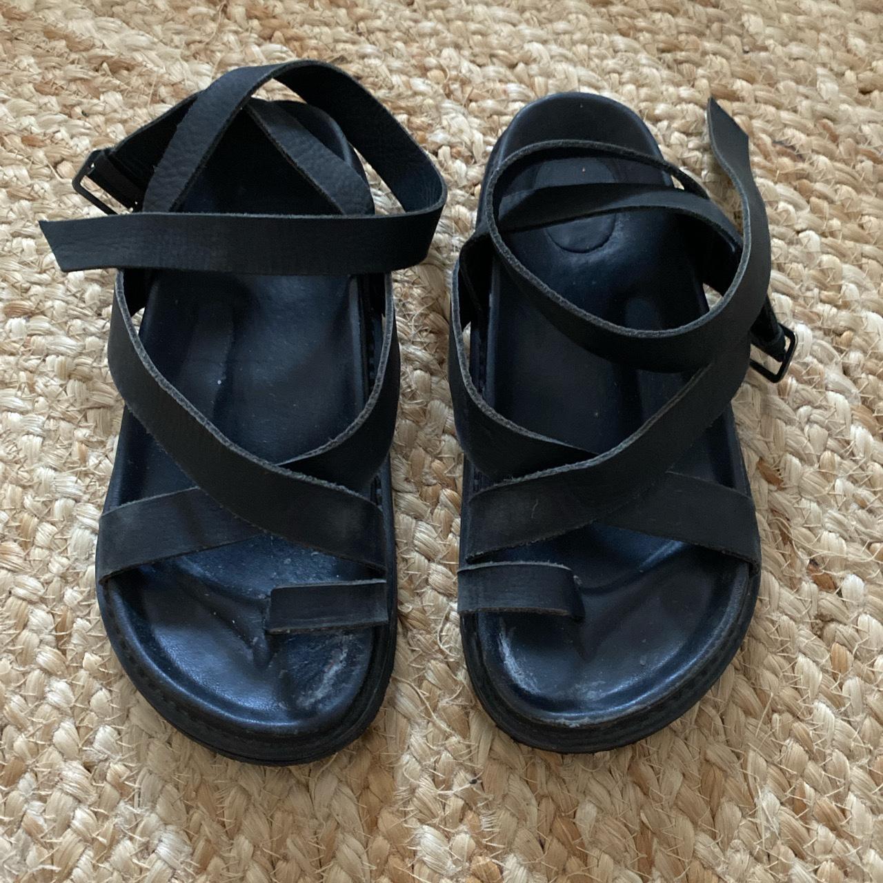 Bali tailor black sandals, super comfy have had for... - Depop