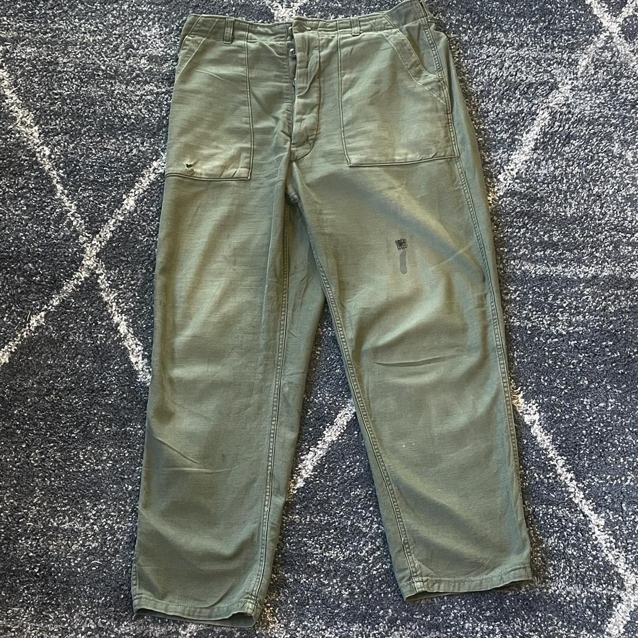 Vintage OG 107 Military Fatigue Pants Olive Size 36... - Depop