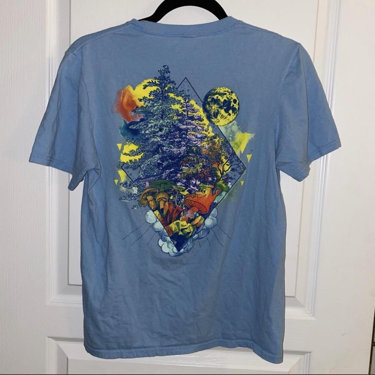 Mellow Mushroom T-shirt Baby blue T-shirt 100%... - Depop