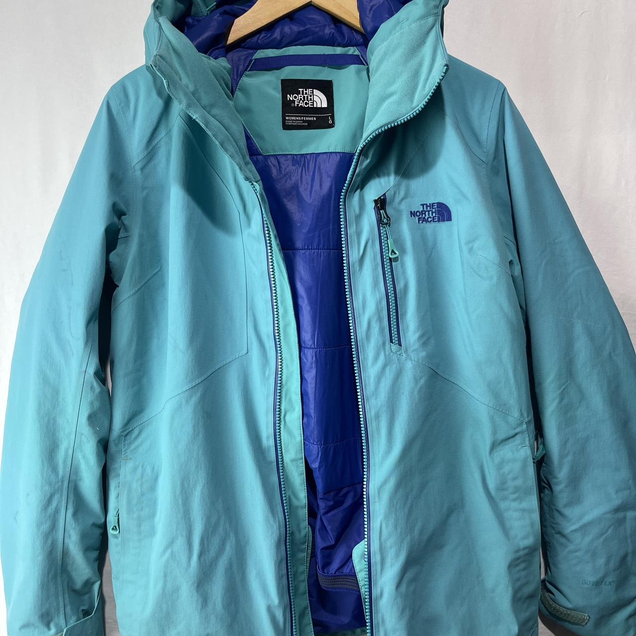 The North Face Women's Blue and Green Jacket | Depop