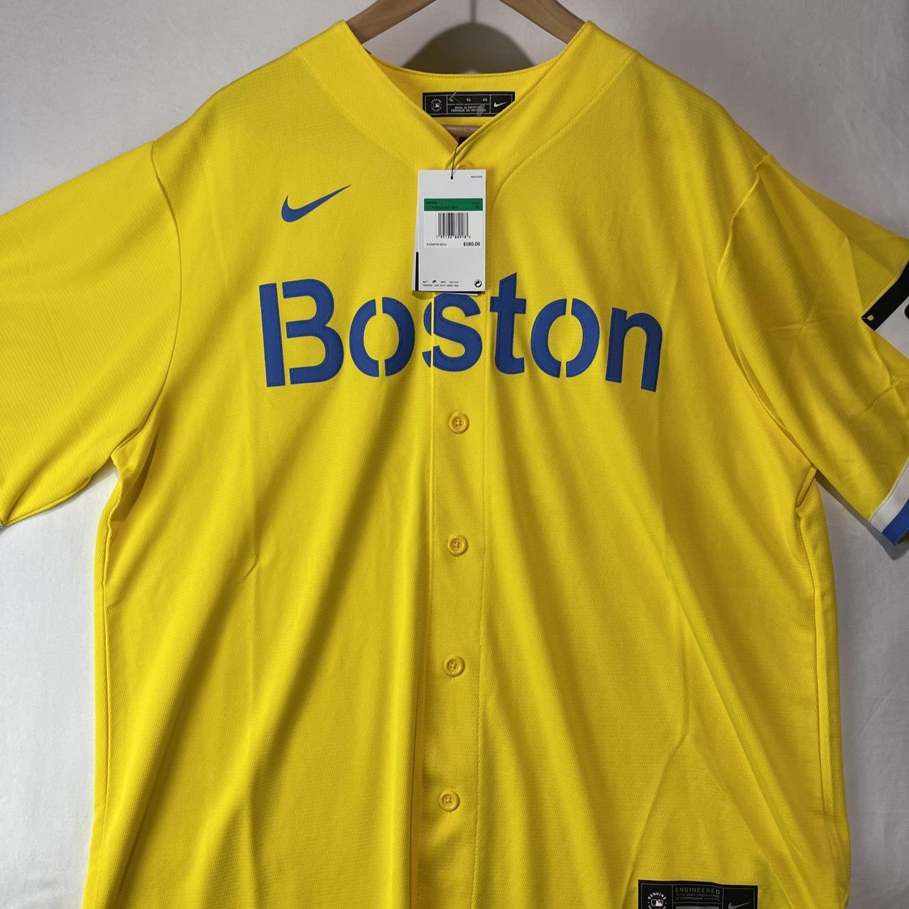 NIKE Boston Red Sox Bogaerts City Connect Jersey Mens XL Yellow