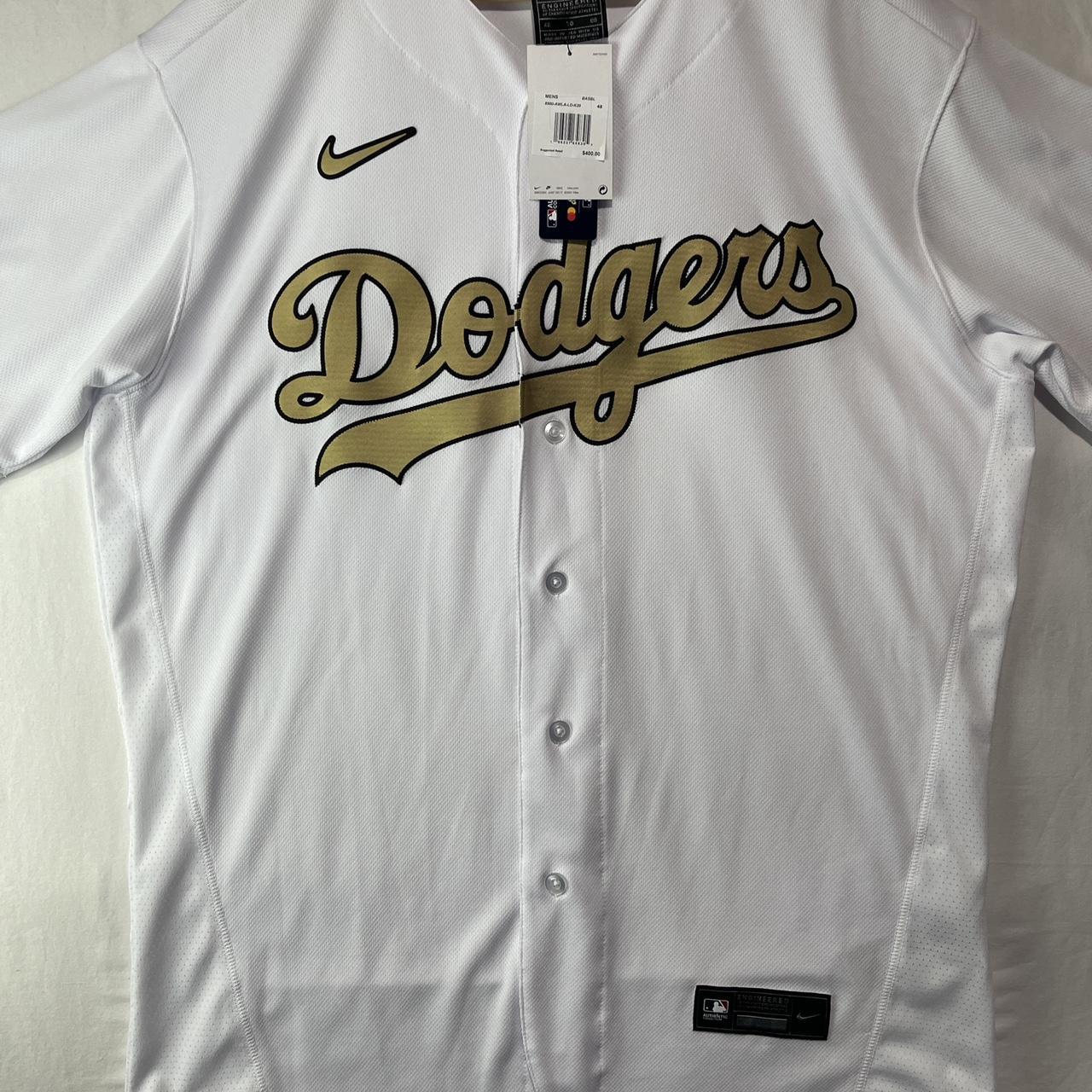 MLB Nike Los Angeles Dodgers White Gold 2022 All Star Jersey