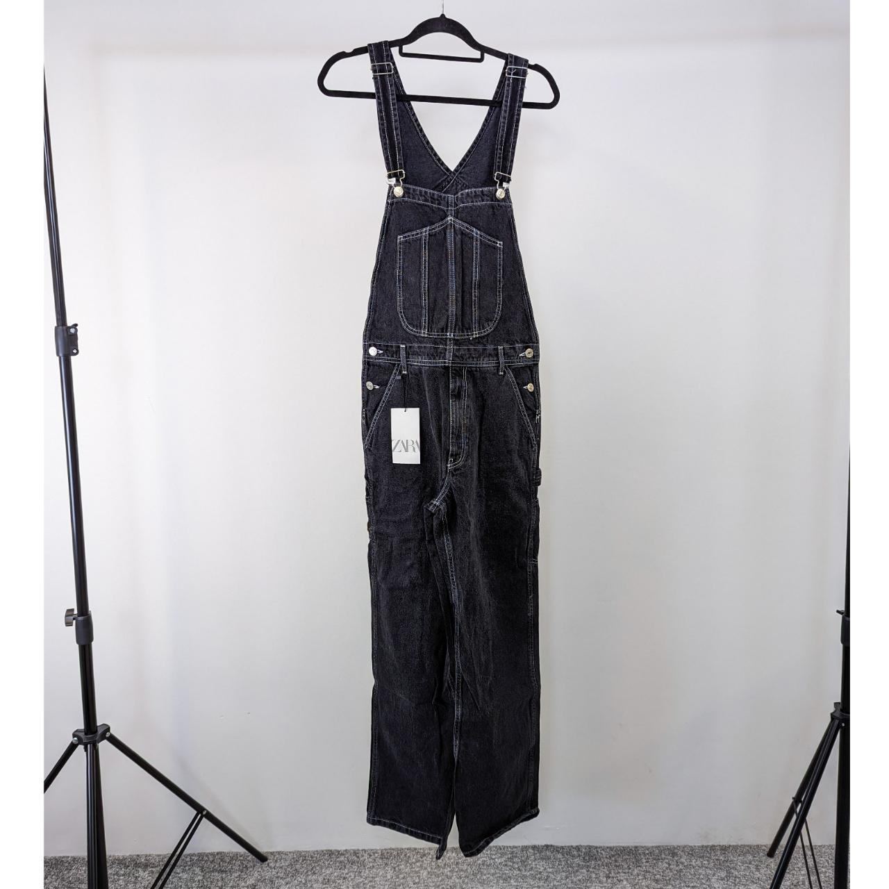 Men s ZARA Black Denim Dungarees avail in size. Depop