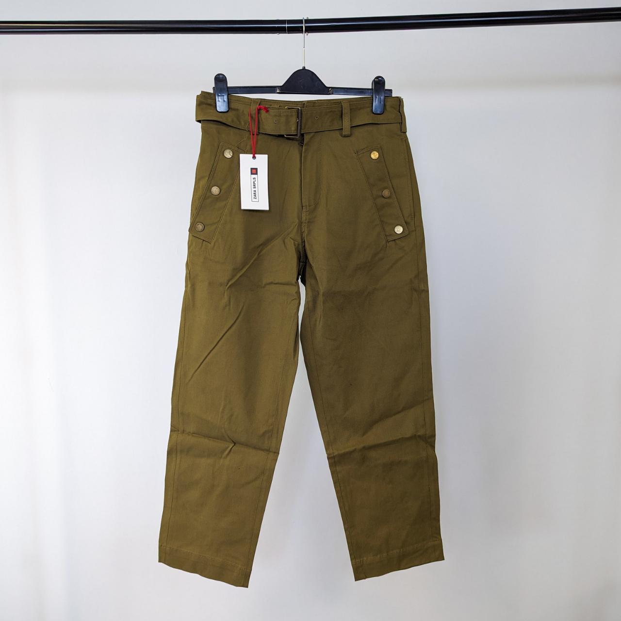 Men's ZARA SRPLS Khaki Olive Green Trousers avail in | Depop