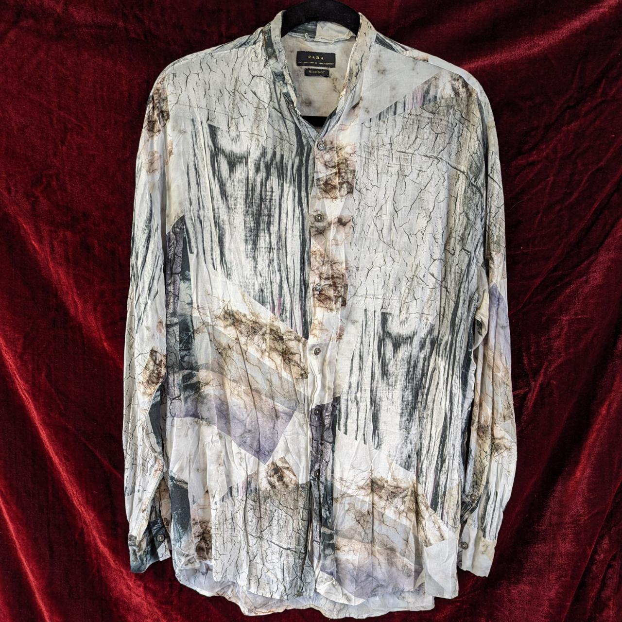 ZARA MARBLED cheapest PRINT SHIRT