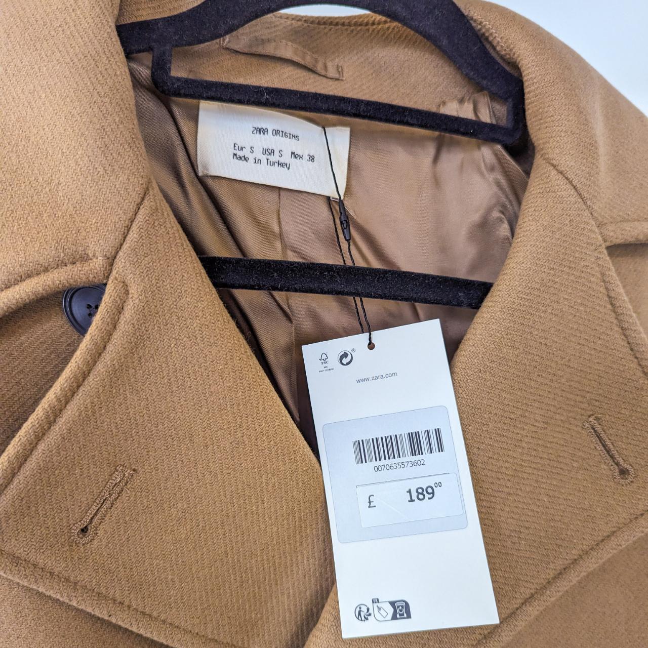 Men's ZARA ORIGINS Double Breasted Coat in size | Depop