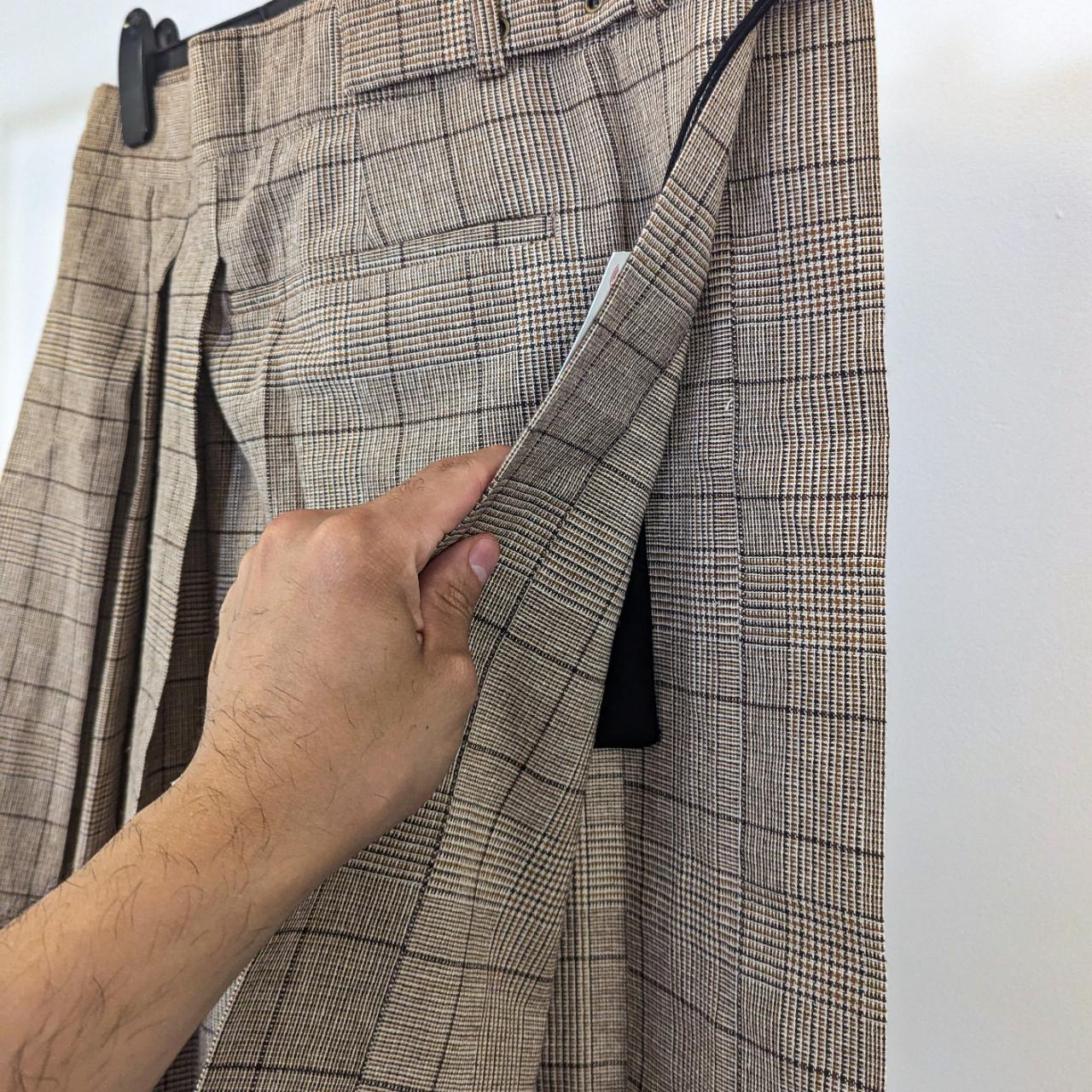 Men's ZARA Pleated Brown Check Over Skirt, avail