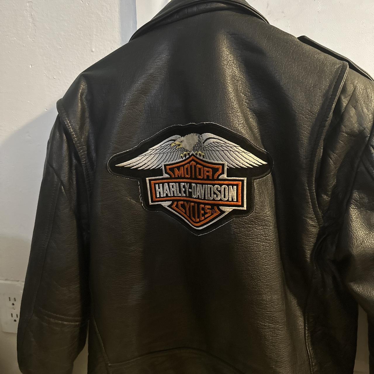 harley davidson jacket wilson leather vintage. Size... - Depop