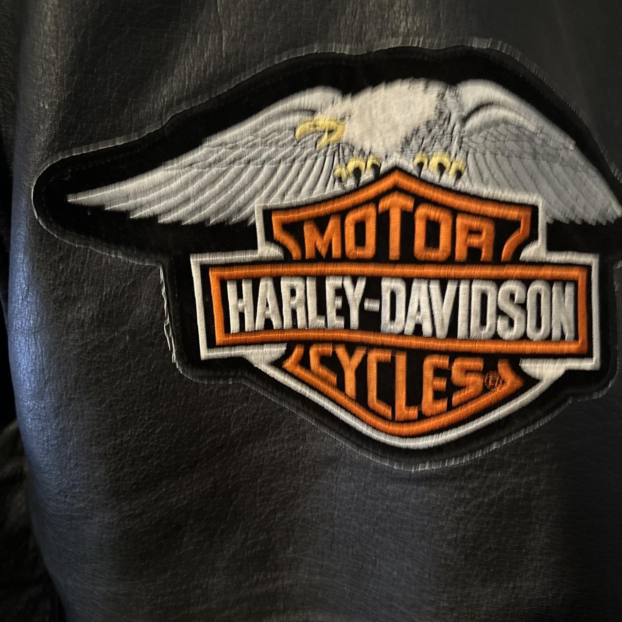 harley davidson jacket wilson leather vintage. Size... - Depop