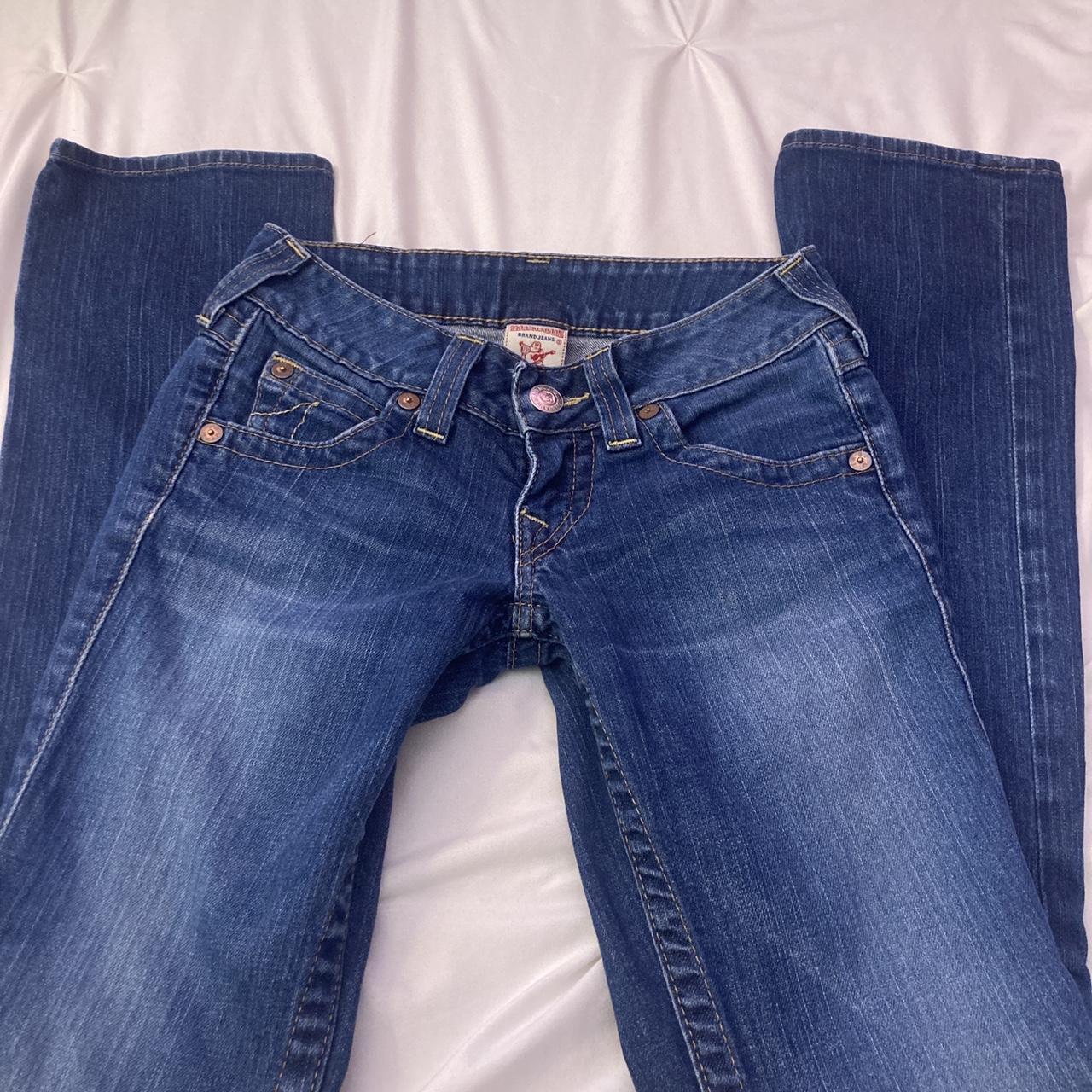 Vintage low-rise straight leg true religion jeans - Depop
