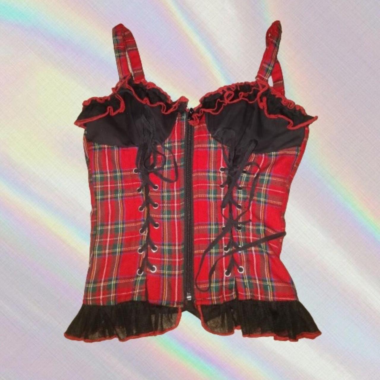 Red tartan plaid corset - Studio Mariya - Handmade and Made to Measure  Womens Clothing