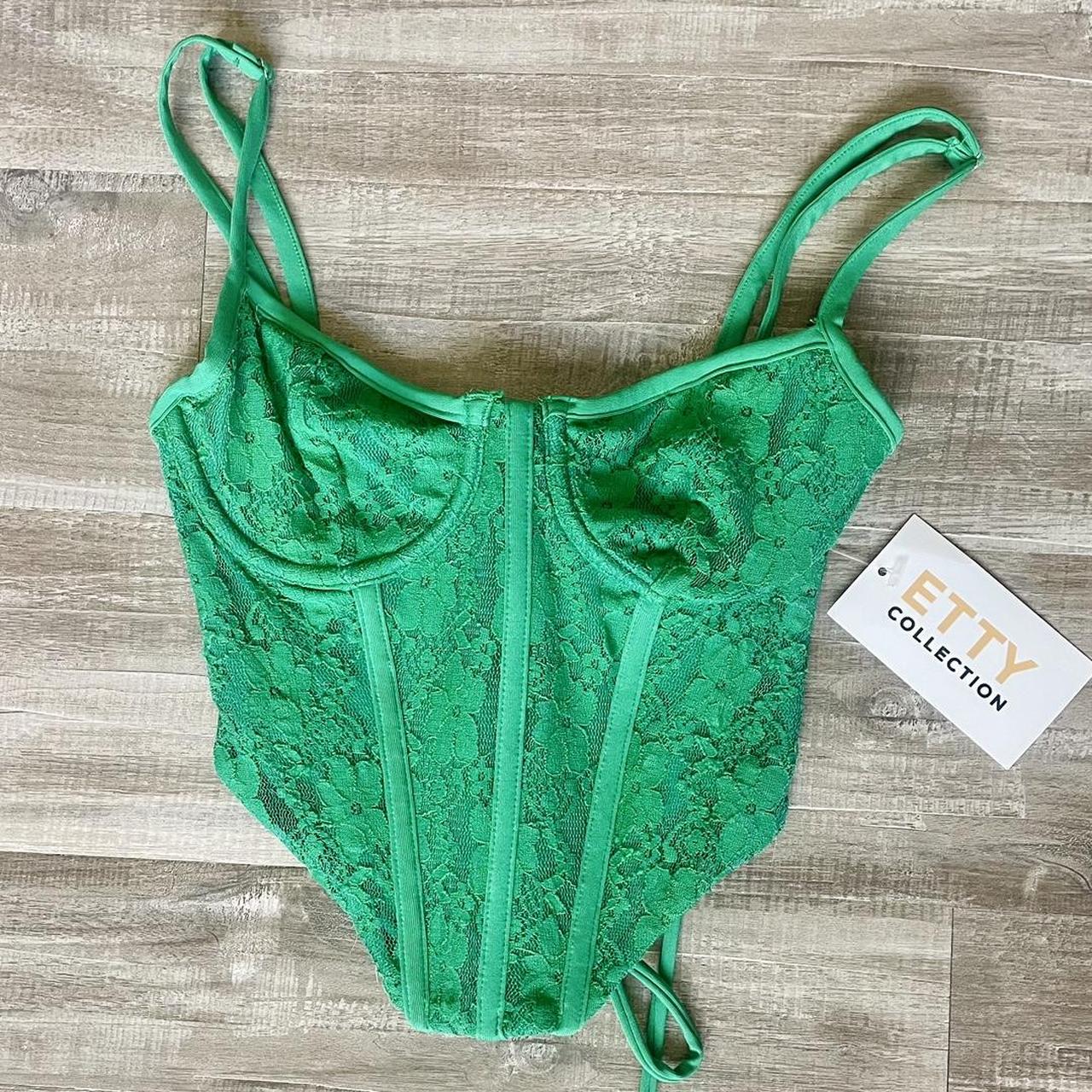 PINK NEVER WORN green underwear - Depop