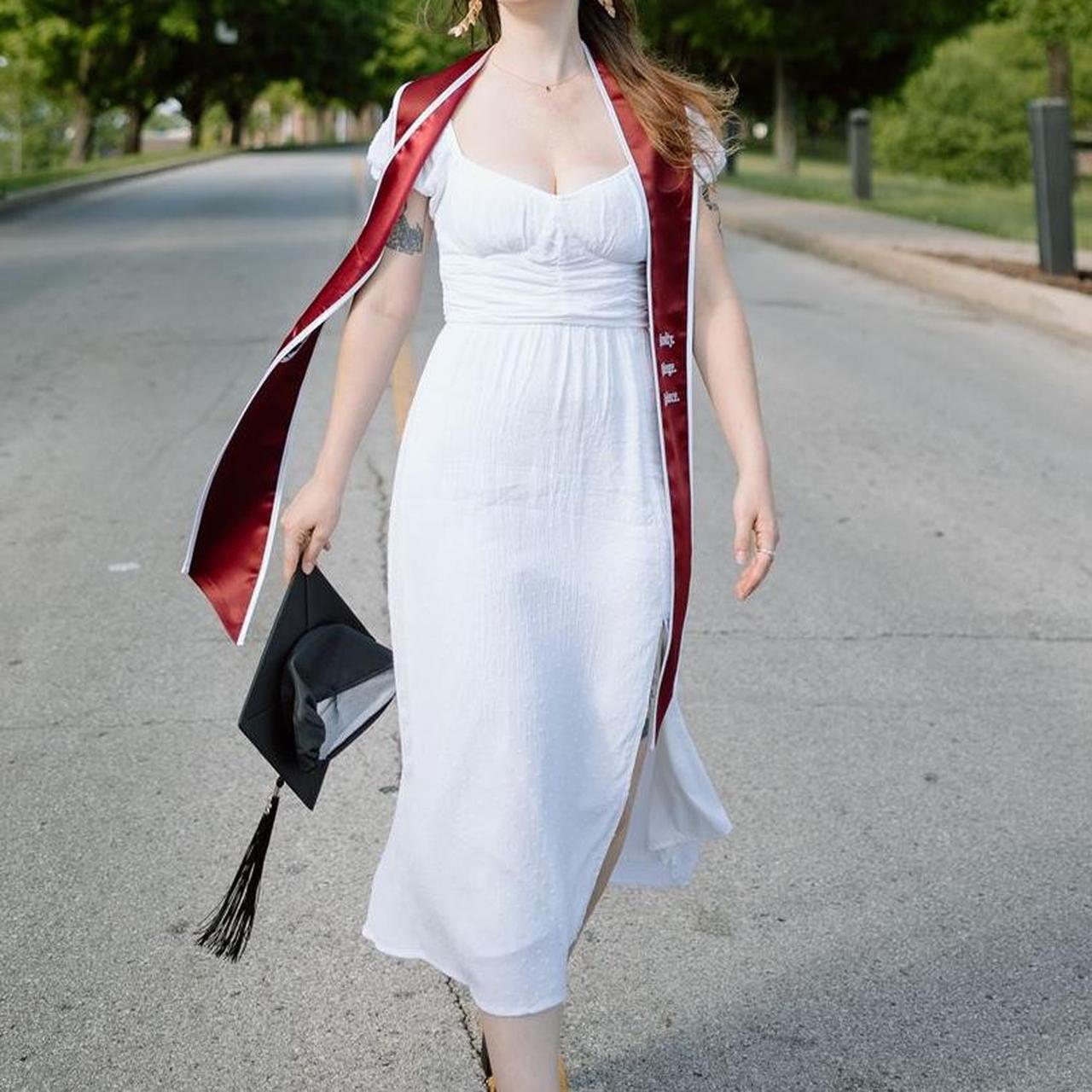 Hollister Ruched Waist Midi Dress, Beautiful white