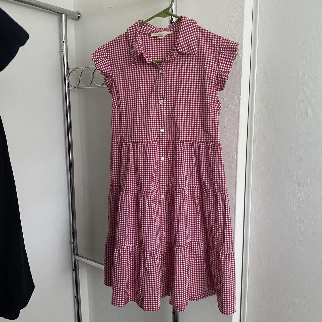 Beautiful cottagecore red and white gingham dress.... - Depop